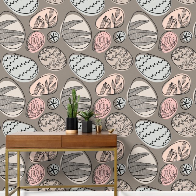 Brown Big Bold Abstract Pattern Wallpaper (Brown Big Bold Abstract Patterned wallpaper from Ricaso. A modern wallpaper ideal for any room)