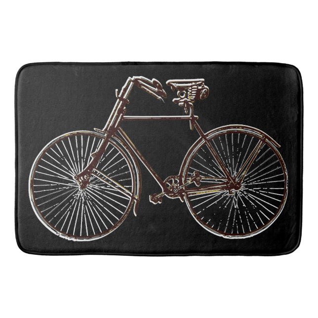 brown bike bicycle black bath mat (Front)
