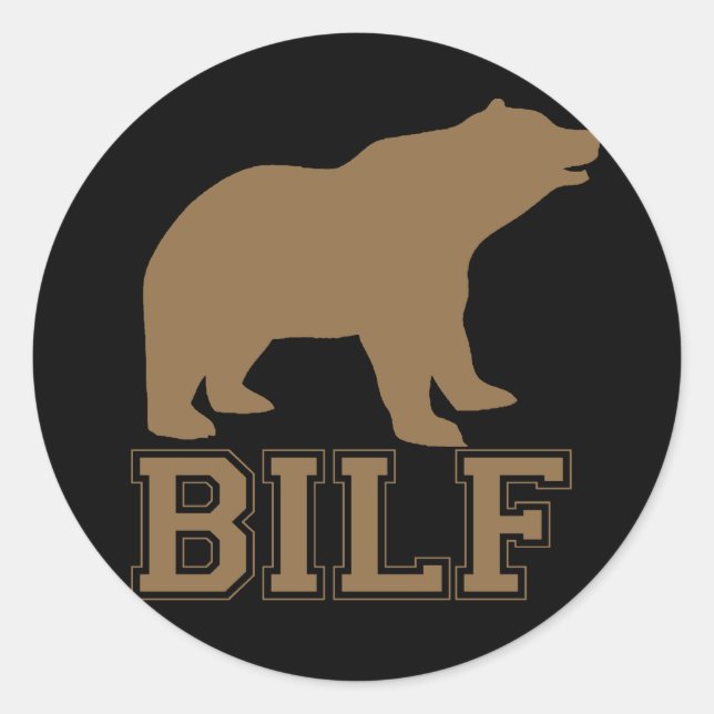 BROWN BILF CLASSIC ROUND STICKER (Front)
