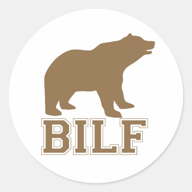 BROWN BILF CLASSIC ROUND STICKER (Front)