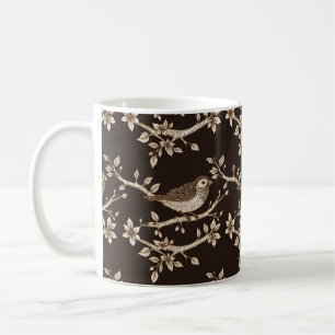 Brown Bird Engraved Coffee Mug
