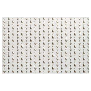brown bird pattern on white fabric