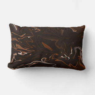 Brown, Black and Grey Swirls Lumbar Cushion