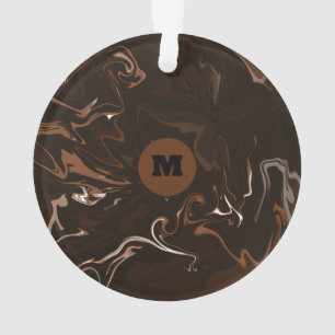Brown, Black and Grey Swirls Ornament