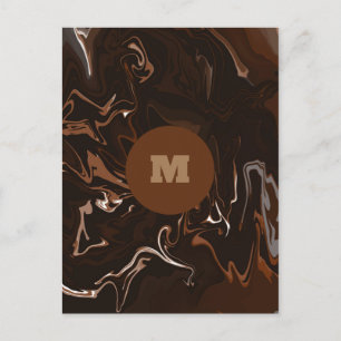Brown, Black and Grey Swirls Postcard