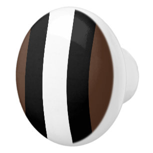 Brown, black and white stripes  ceramic knob