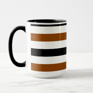 Brown Black and white stripes design Mug