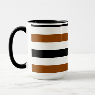 Brown Black and white stripes design Mug