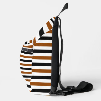 Brown Black and white stripes design Sling Bag