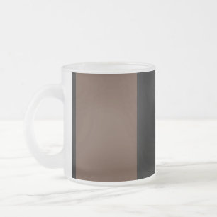 Brown, black and white stripes frosted glass coffee mug