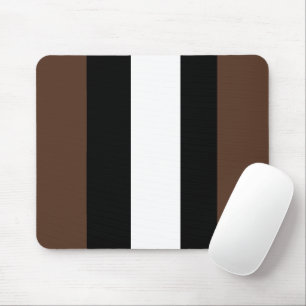 Brown, black and white stripes mouse mat