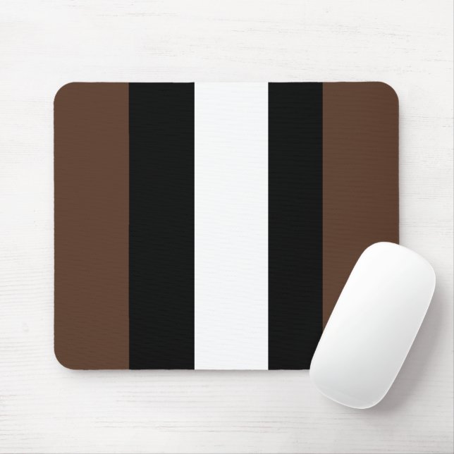 Brown, black and white stripes  mouse mat (With Mouse)