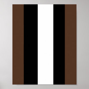 Brown, black and white stripes poster