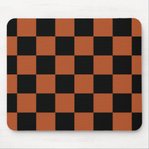 Brown Black Chequered Check Pattern Mouse Mat