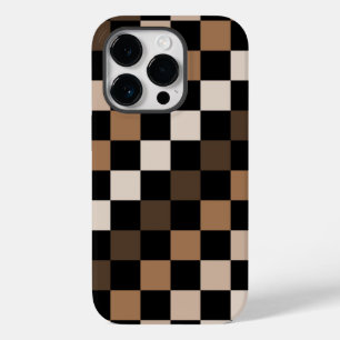 Brown Black Chequered Gingham Pattern Case-Mate iPhone 14 Pro Case