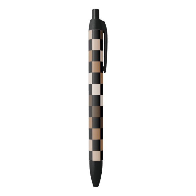 Brown Black Chequered Gingham Pattern Ink Pen (Bottom (Vertical))