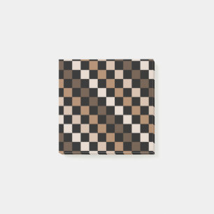 Brown Black Chequered Minimalist Retro  Post-it Notes