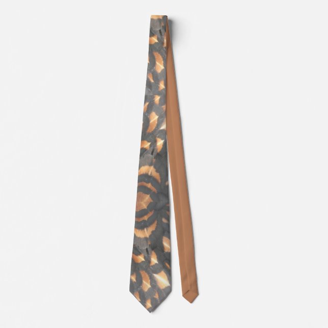 Brown Black Chicken Feathers Pattern Neck Tie (Front)