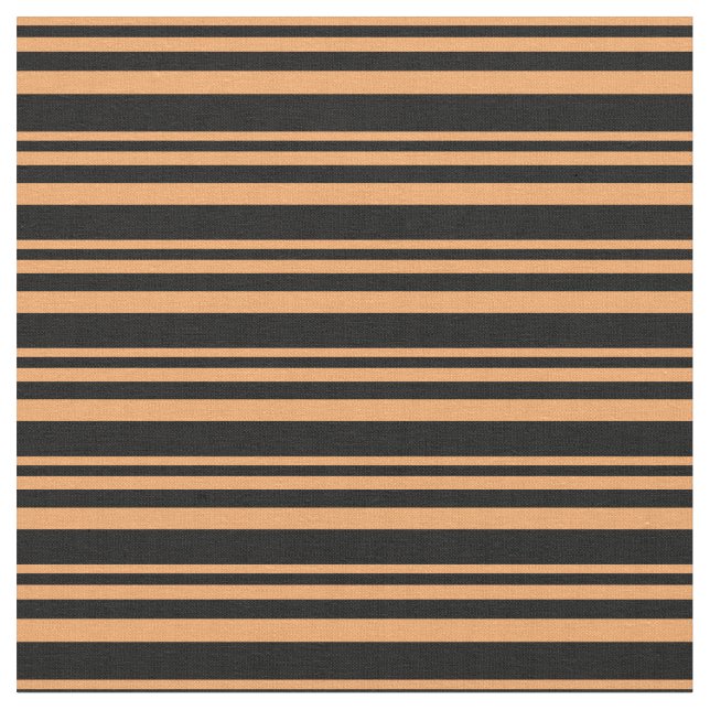 Brown & Black Coloured Stripes/Lines Pattern Fabric (Close Up)