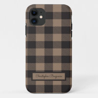 Brown Black Gingham Buffalo Plaid Farmhouse