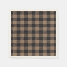 Brown Black Gingham Buffalo Plaid Farmhouse
