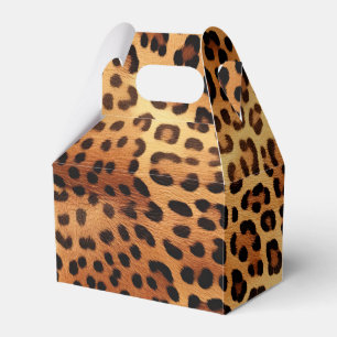 Brown Black Golden Leopard Print Favour Box