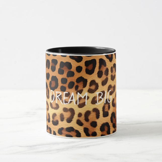 Brown Black Golden Leopard Print Mug (Center)