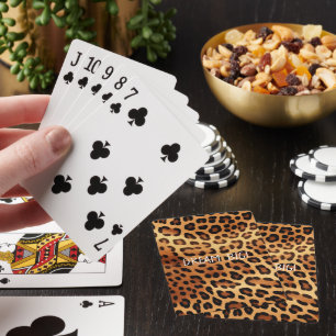 Brown Black Golden Leopard Print Playing Cards
