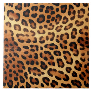 Brown Black Golden Leopard Print Tile