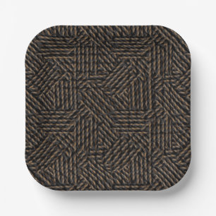 Brown black grey abstract  paper plate