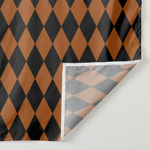 Brown Black Harlequin Diamonds Checkers Design  Fabric