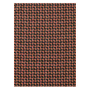 Brown Black Houndstooth Check Tablecloth
