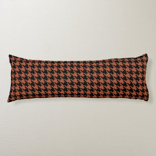 Brown Black Houndstooth Plaid Body Cushion