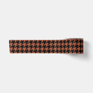 Brown Black Houndstooth Plaid Satin Ribbon