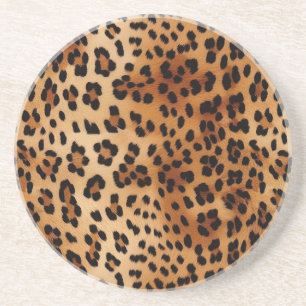 Brown Black Leopard Animal Print Coaster