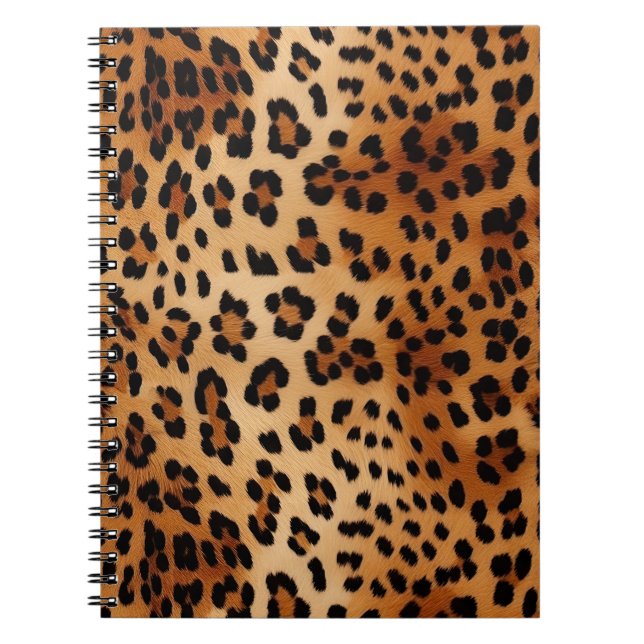 Brown Black Leopard Print Notebook (Front)