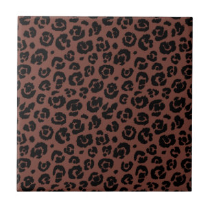 Brown Black Leopard Print Tile