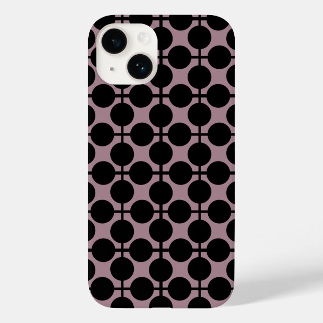 brown black polka dot check pattern fashion Case-Mate iPhone case (Back)