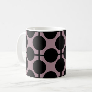 brown black polka dot check pattern fashion coffee mug