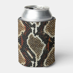 brown black red animal print snake skin can cooler