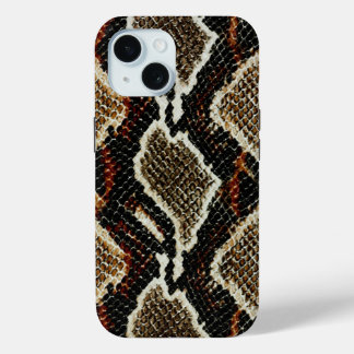 brown black red animal print snake skin iPhone 15 case