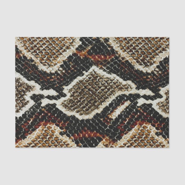 brown black red animal print snake skin tissue paper (Front)