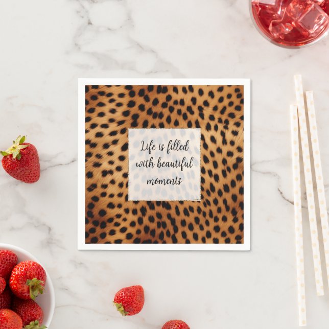 Brown Black Safari Cheetah Leopard Animal  Napkin (Insitu)
