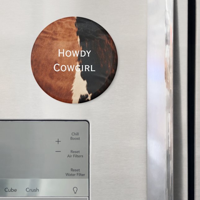 Brown Black Southwest Faux Cowhide Magnet (In Situ (Fridge))