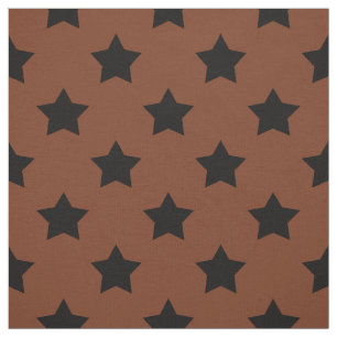 Brown Black Stars Pattern Decorative Textile Fabric