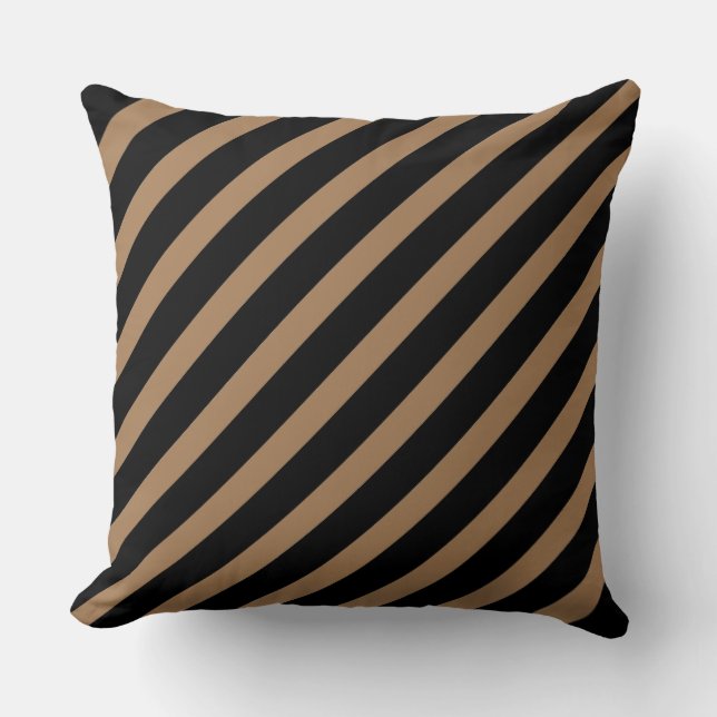 Brown & Black Stripes Cushion (Front)