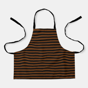 Brown Black Stripes Seamless Pattern Apron