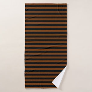 Brown Black Stripes Seamless Pattern Bath Towel