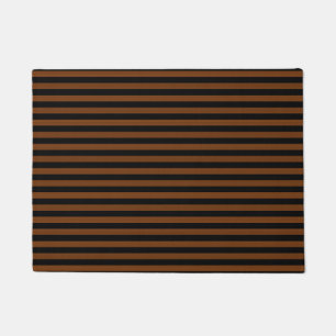 Brown Black Stripes Seamless Pattern Doormat