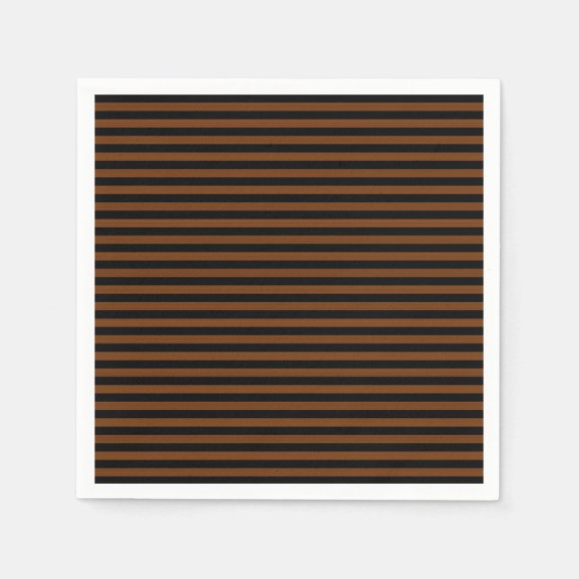 Brown Black Stripes Seamless Pattern Napkin (Front)